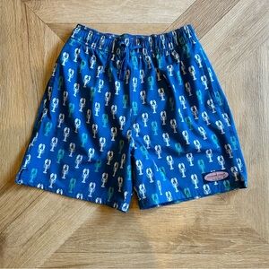 Vineyard Vines Blue and Green Lobster Chappy Swim Trunks